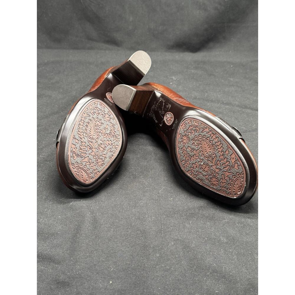 SOFFT Brown Leather Buckle Pumps Block Heels Womens US Size 9.5 Office Work - Picture 7 of 10